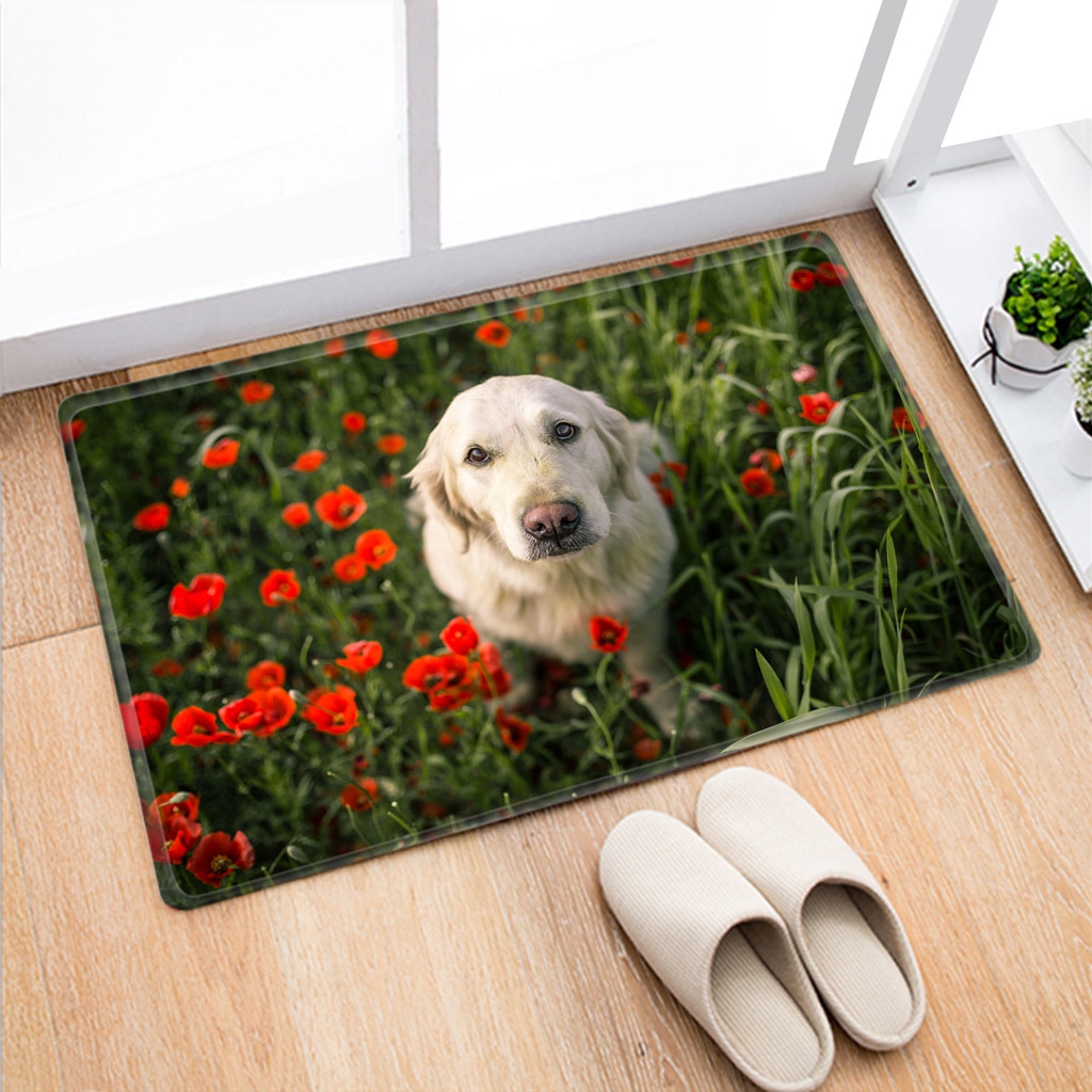 Karpet Alas Lantai Dengan Bahan Non Slip Dan Gambar Kartun Kucing