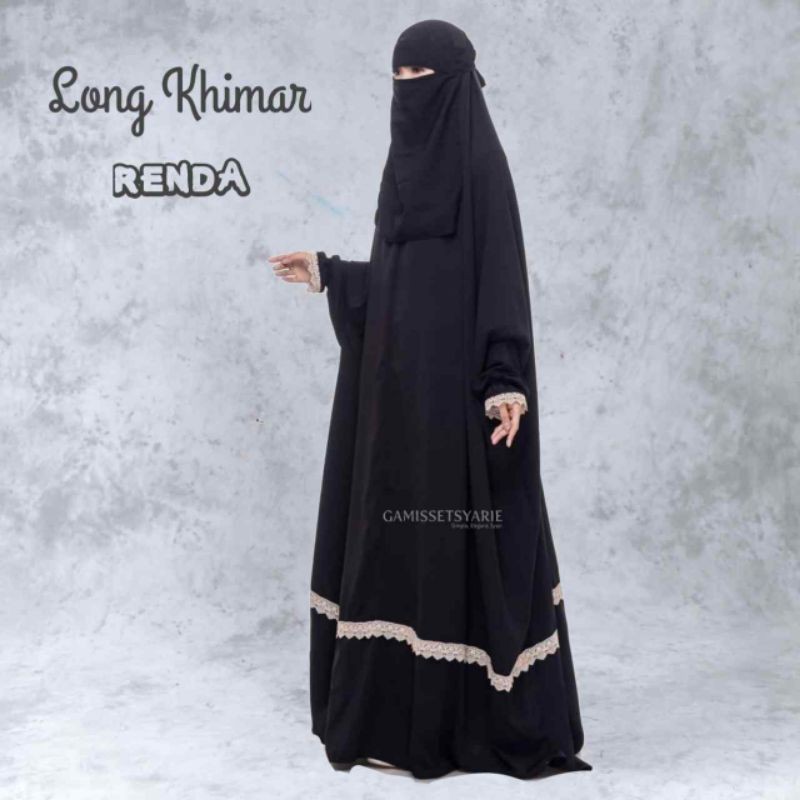 Long Khimar Overhead Floor Length Jilbab Jetblack Kiara MTA
