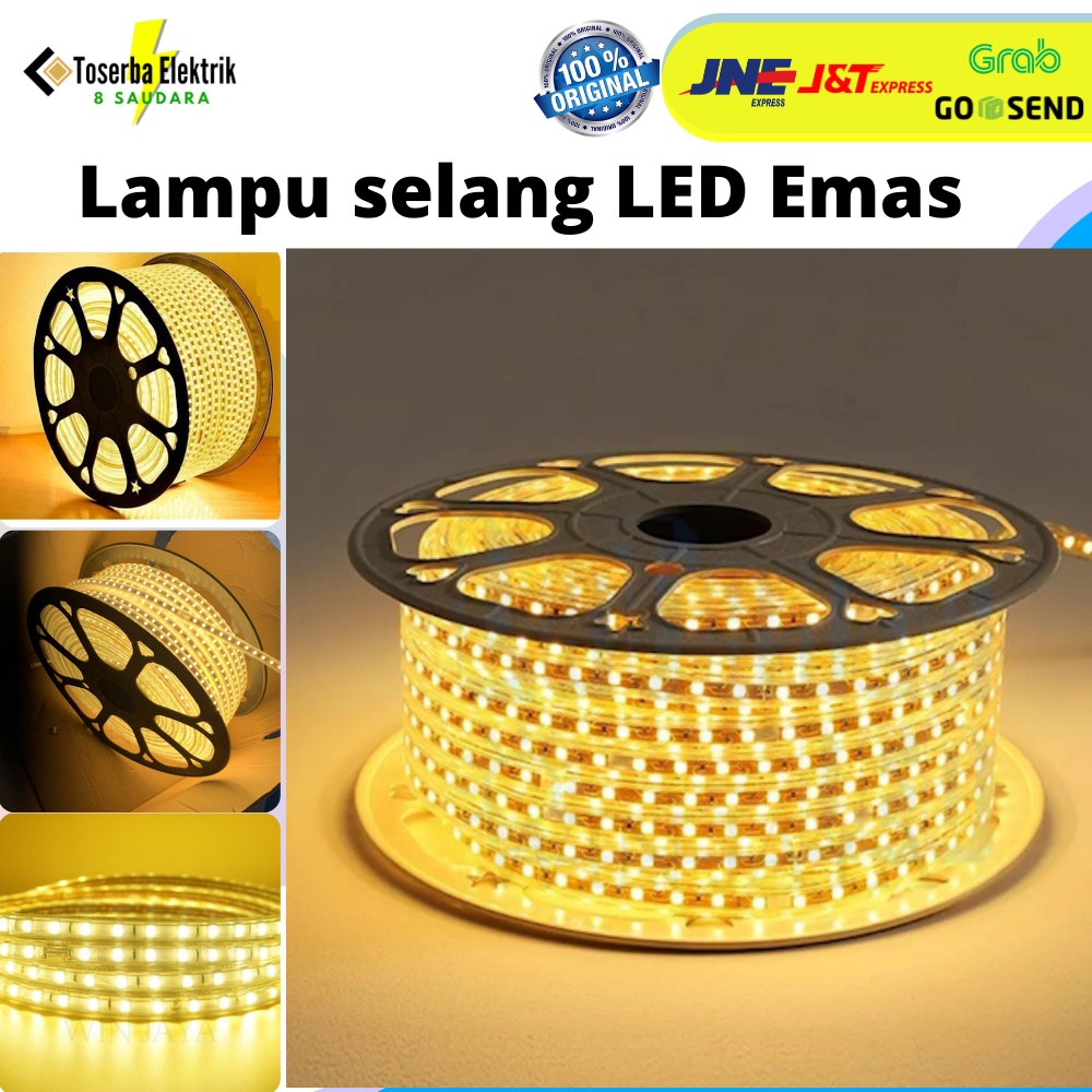 LAMPU CAFE LAMPU SELANG LED WARNA KUNING EMAS PANJANG 80 METER SMD 5050 LAMPU HIAS WATERPROOF LAMPU 