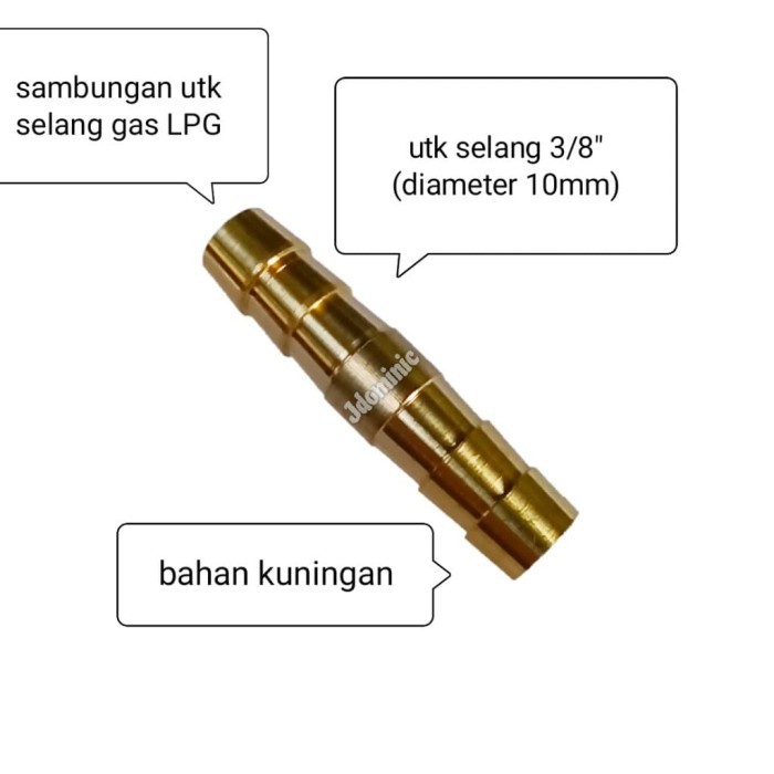sambungan selang gas LPG - kompor gas tungku rinnai modena hose 3/8"