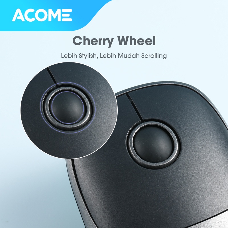 Acome Mouse Wireless Silent Click 1600DPI AM500 Garansi Resmi 1 Tahun