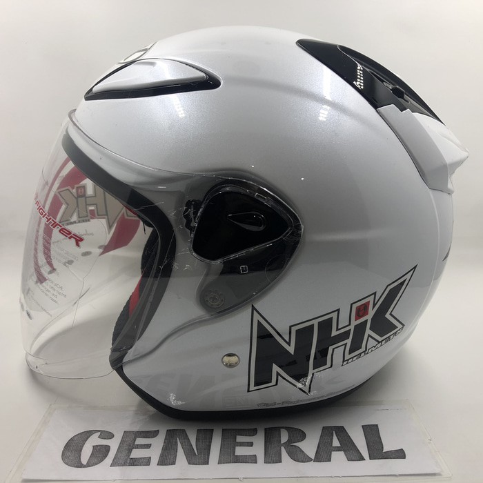 Helm NHK Helm NHK R6 Helm NHK R6 Half Face Solid White Pearl Putih SNI