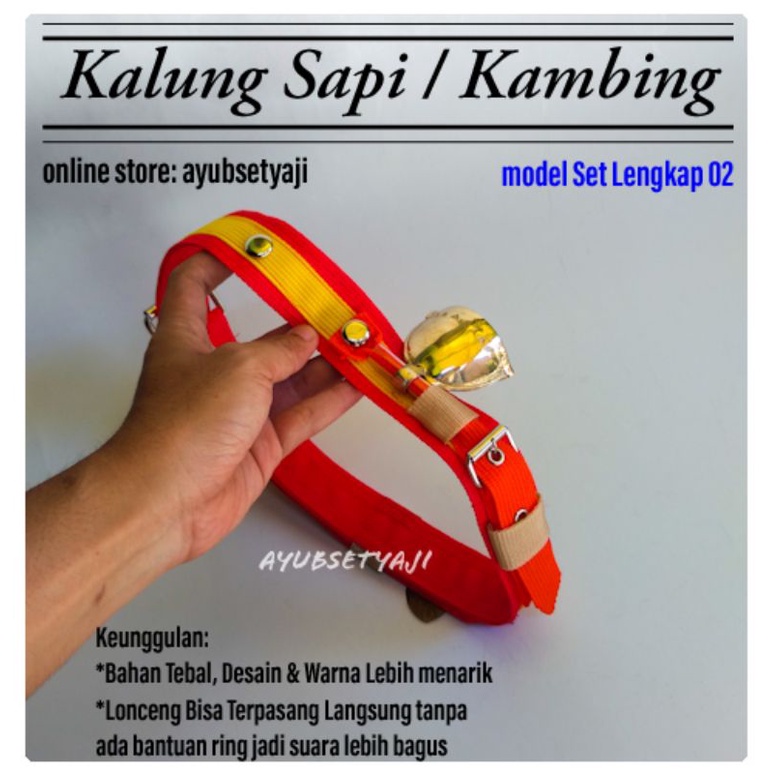 Kalung Kambing Kalung Sapi model Set Lengkap 02 Lonceng Kuningan Tali Kambing bel lonceng klinting k