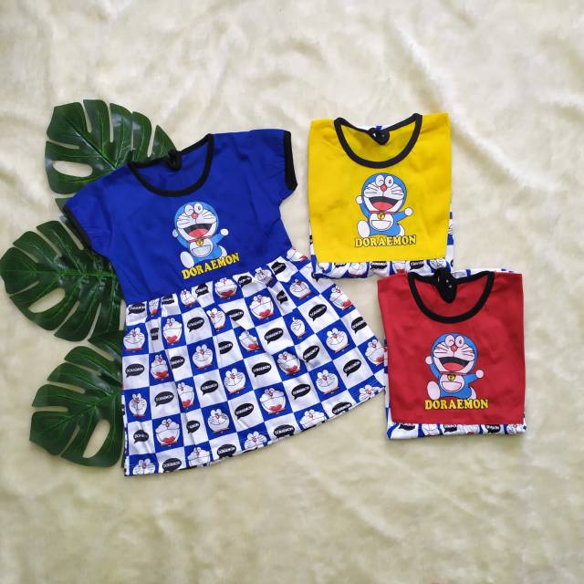 Daster Anak  uk 1-2tahun / Daster Anak Karakter / Dress Anak Perempuan Bahan Kaos Baju Harian Anak