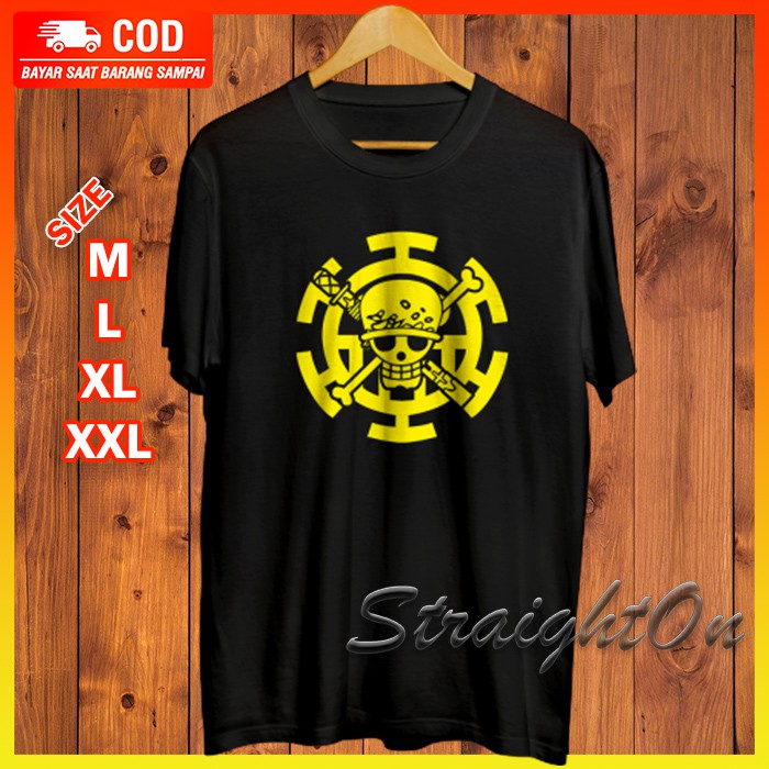 Kaos Baju Gambar Logo Anime One Piece Trafalgar Yellow Distro Premium Oversize Jepang Japan Ori Pria