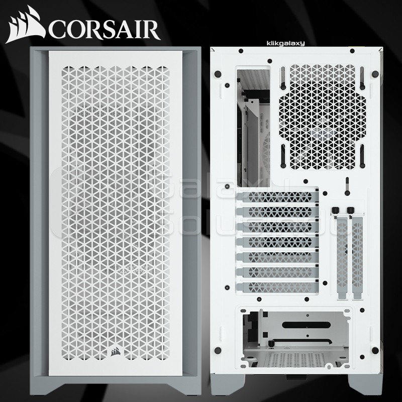 Corsair 4000D AIRFLOW Tempered Glass Mid-Tower ATX Gaming Case - White