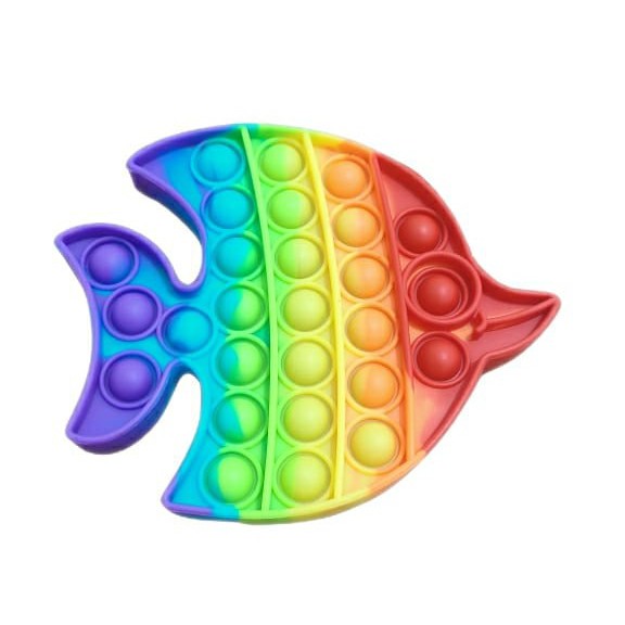 Pop It Fidget Toy Rainbow Mainan Anak Pop it Fidget Toy-12cm Ikan