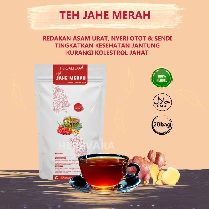 

TEH HERBAL 100% JAHE MERAH ALAMI TEH UNTUK KESEHATAN JANTUNG DAN MENGURANGI KOLESTROL JAHAT