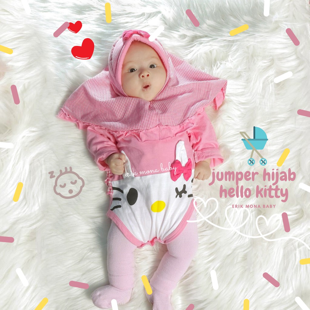  baju  bayi  jumper hijab hello  kitty  Shopee Indonesia