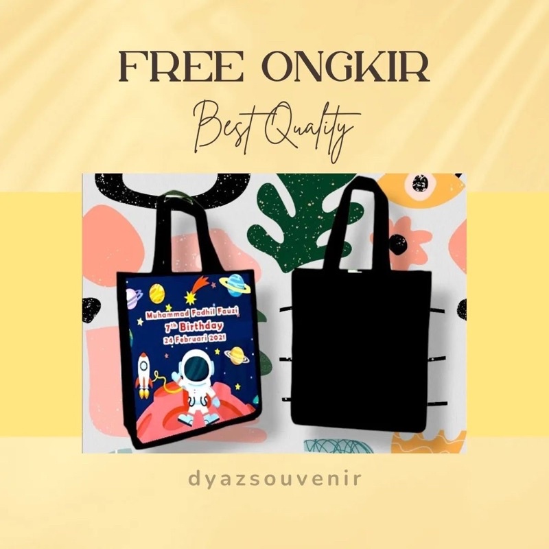 

PROMO tas souvernir goodiebag tas astronot tas birthday free design tas premium