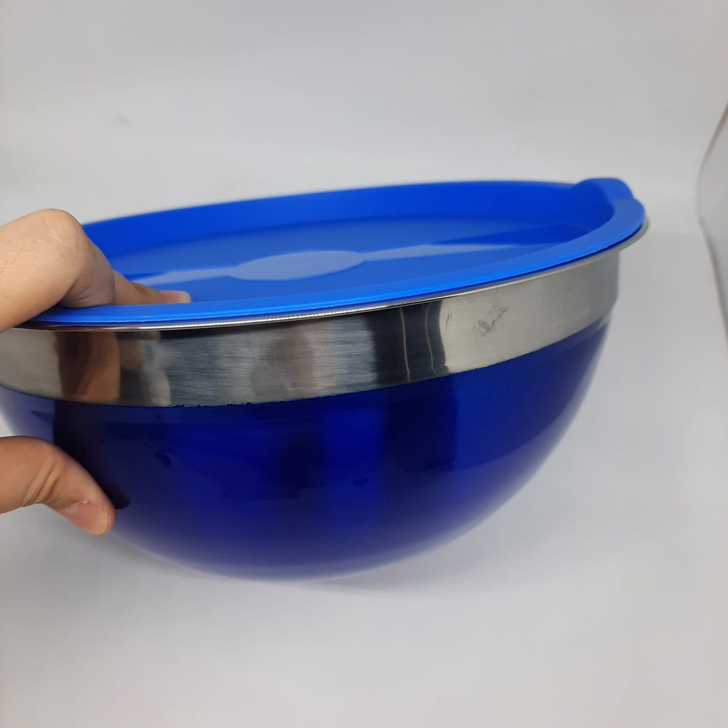 Mixing bowl dengan tutup 26cm biru tua