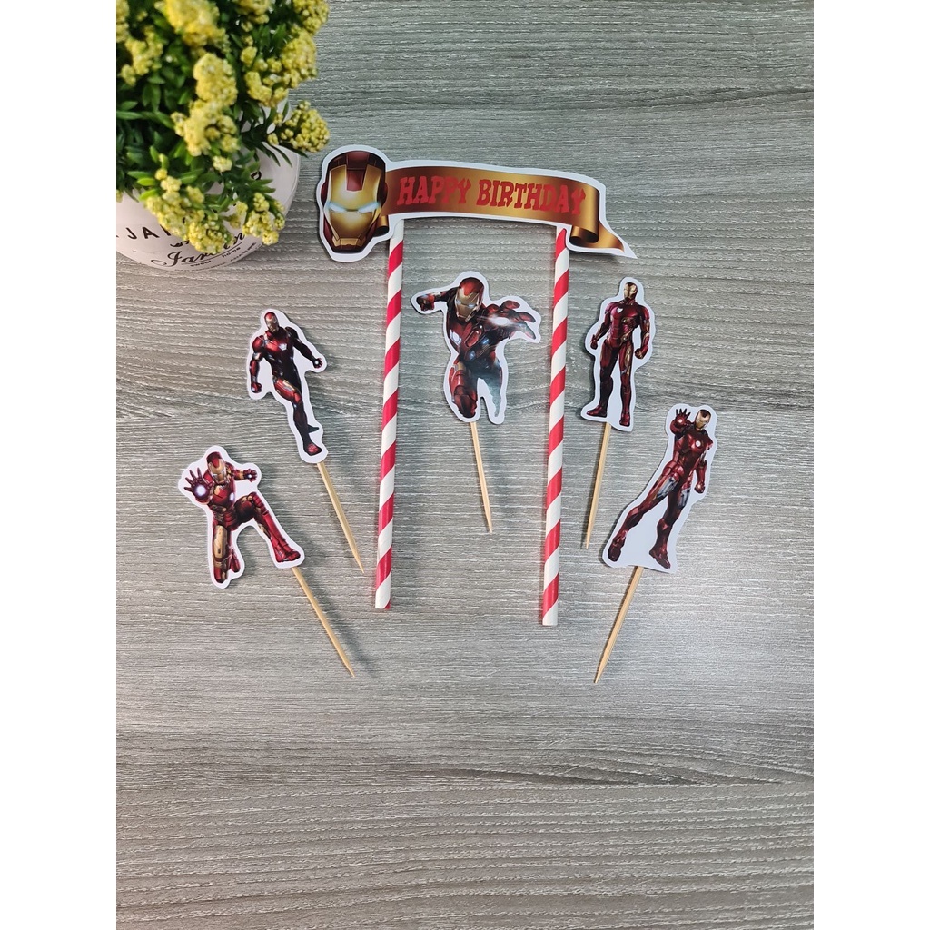 Topper cake Iron Man Marvel Ulang Tahun Hiasan Kue Ulang tahun Birthday cake Dekorasi Termurah