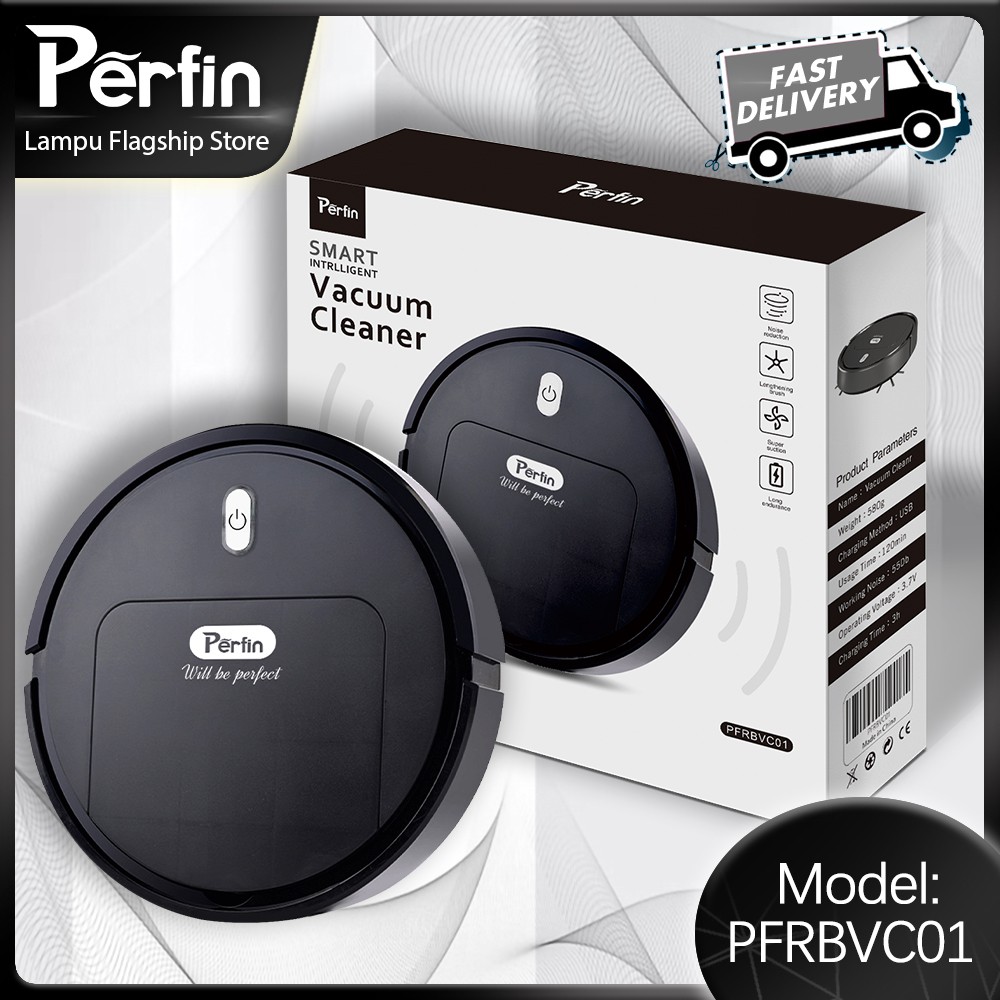 Perfin PFRBVC01 Robot Pembersih Lantai Vacuum Cleaner Sweeping Robot Berikan stiker gratis