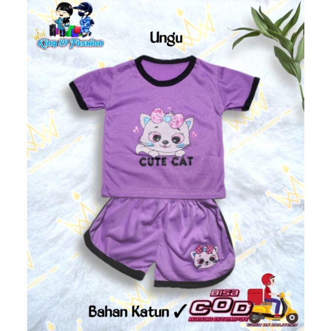 setelan anak playset#CUPA CUPS, setelan anak balita CUTE CAT, size S,M,L,XL,XXL, buat usia 0-4tahun...