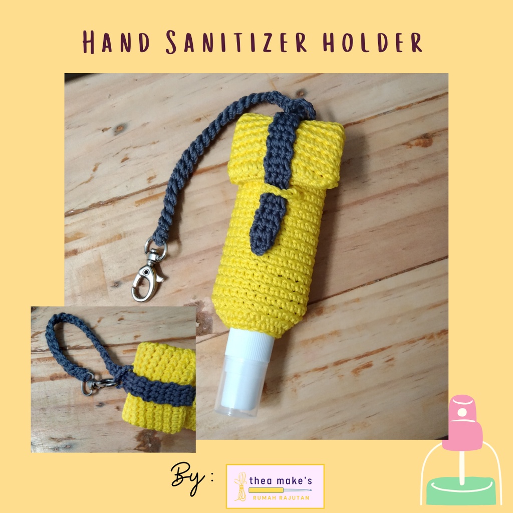 Sarung Hand Sanitizer Rajut / Hand Sanitizer Holder / Gantungan