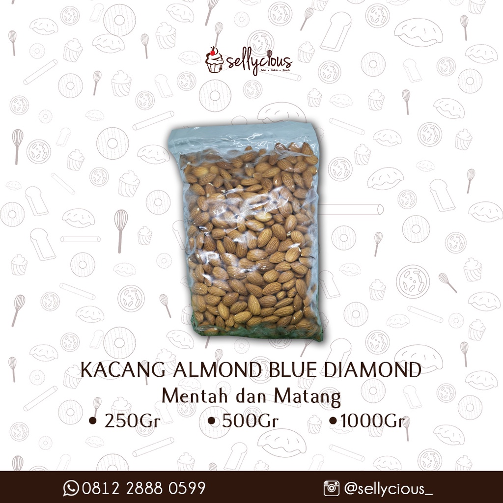 

Kacang Almond Blue Diamond 500 Gr Tanpa Cangkang ( Mentah / Panggang) - DIET / KETO