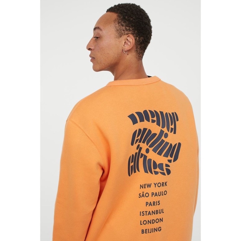 Crewneck Never Ending cities Orange H*M