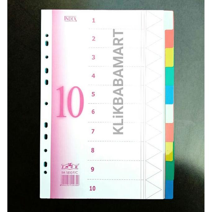 

Office & Stationery | Document Organizer | Devider Pembatas Dokumen Folio 10 Warna Index Imco Im1810 | Best Seller