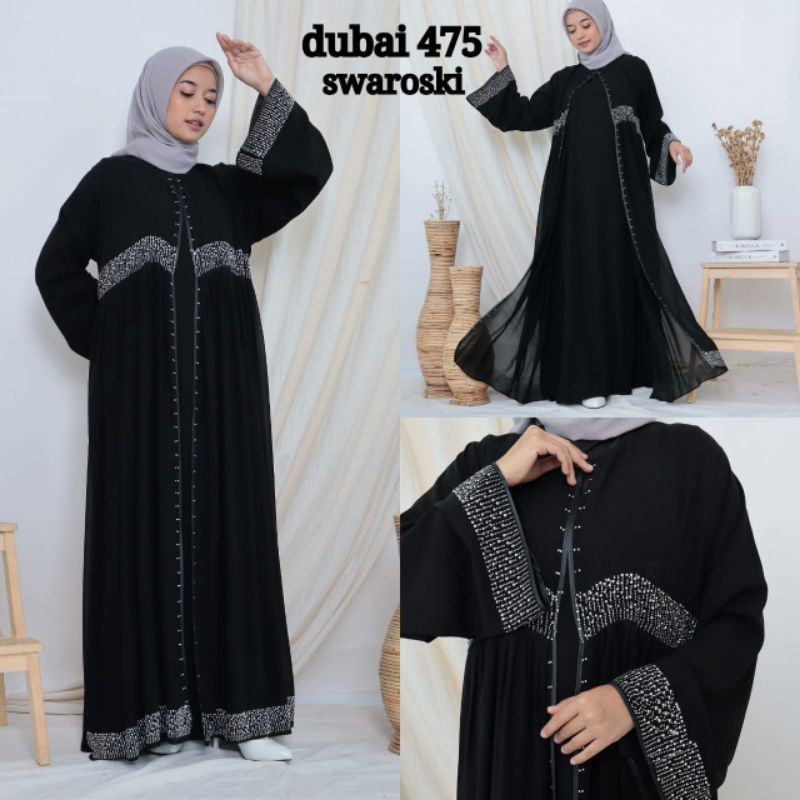 abaya swaroski dubai 475/abaya pesta/simpel/gamis elegan