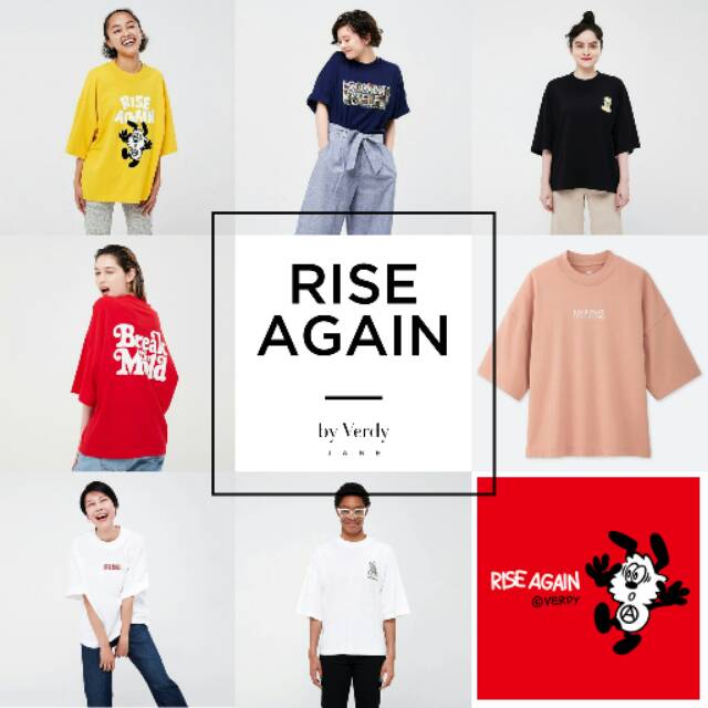 Kaos Wanita Uniqlo x Rise Again by verdy