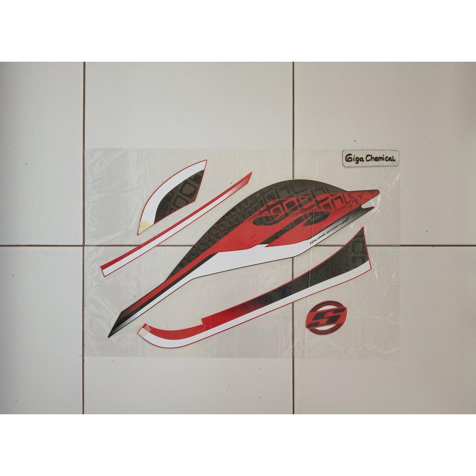 Cutting Striping Stiker Lis Honda Scoopy Sporty 2019 2020 Hitam Merah Original