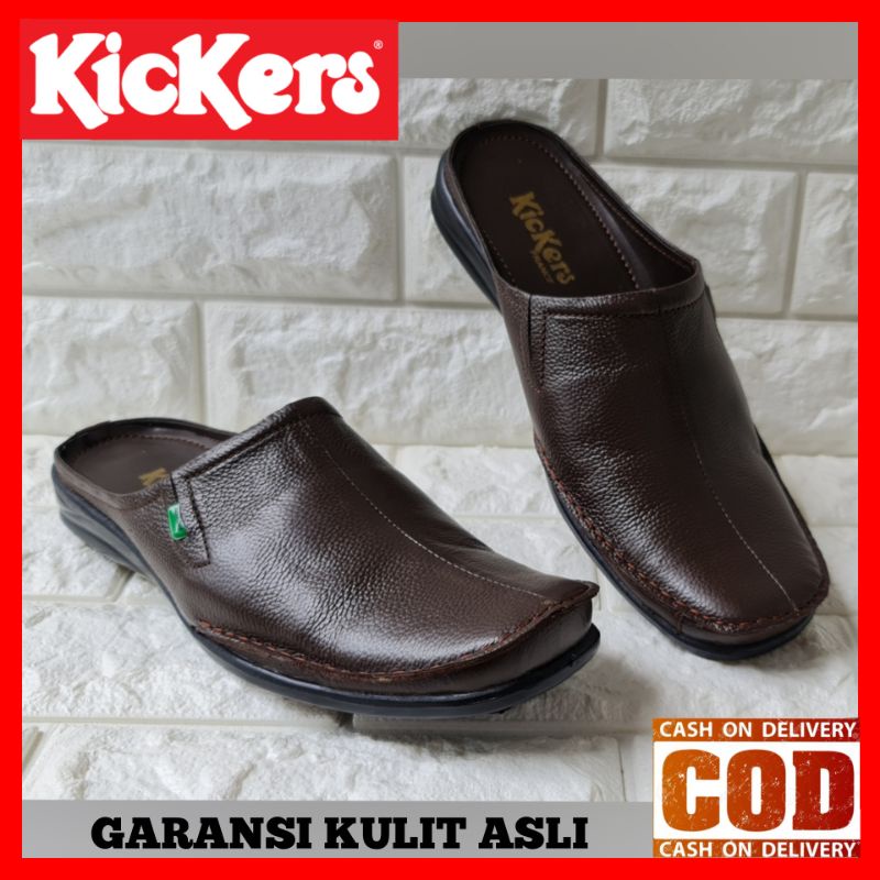 SANDAL SELOP PRIA ASLI KULIT KICKERS / SANDAL BUSTONG COWOK / SANDAL SEPATU ADAT WEDDING LAKI / SANDAL KULIT SLIP ON