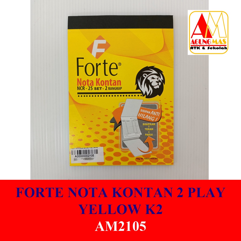 

FORTE NOTA KONTAN 2 RANGKAP YELLOW K2