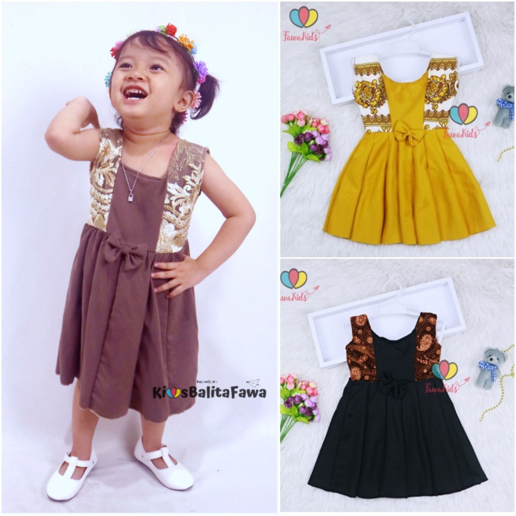 Dress Clairine uk 2-3 Tahun / Baju Anak Perempuan Murah Dres Bunga Yukensi Adem Pakaian Pesta Gaun