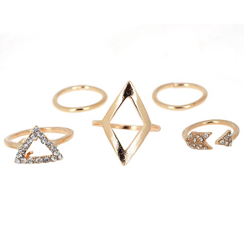 Hu Hu Hu Hu Hu Alat Bantu Pasang Kacamata♡ 5pcs / Set Cincin Buku Jari Aneka Bentuk Warna Silver Gaya Boho Untuk Wanita