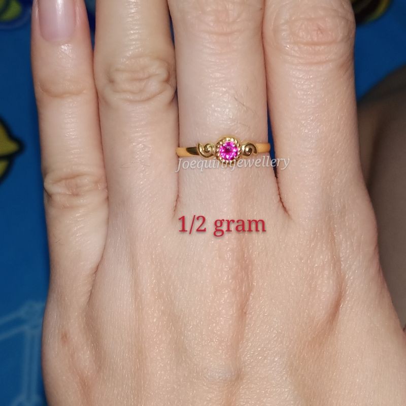 Cincin mata satu uk 8-13 emas muda simple mt pth