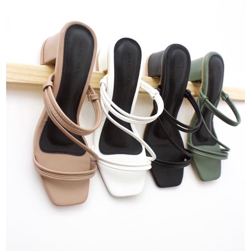 BRAIN WASH - DEORA SANDAL HEELS  WANITA HAK TAHU 5 CM PREMIUM BEST SELLER [ REAL PICT ]