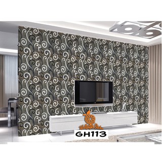  Wallpaper  Stiker Dinding Motif  Batik  Emas  Dasar Hitam 