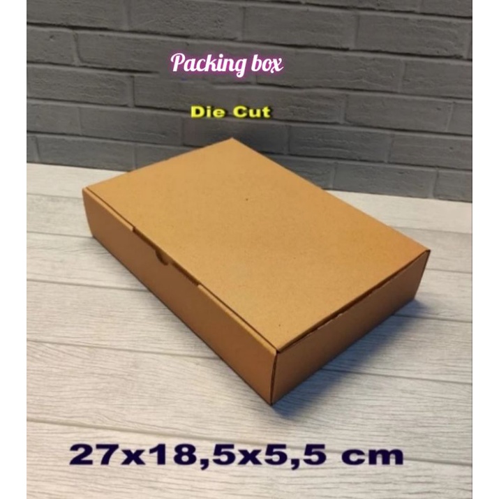 

kardus uk.27x18,5x5,5 cm diecut untuk packing dll