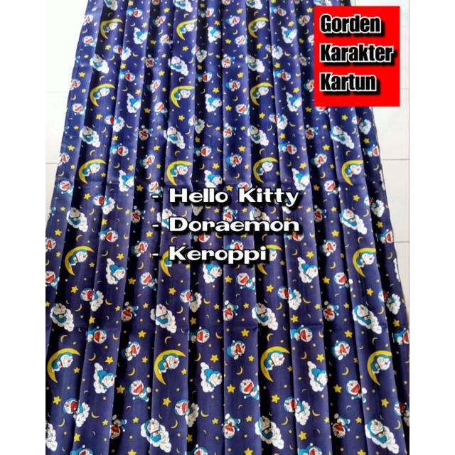 Gorden Kartun Hello Kitti Pink / Hordeng Karakter Anak/ Gorden Jendela Hello Kitty Murah