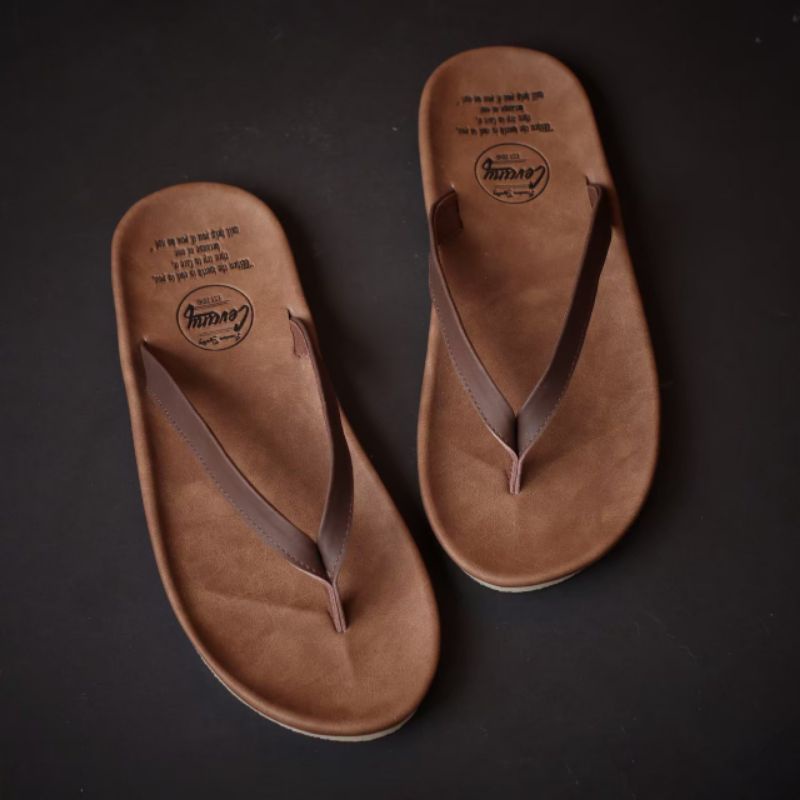 WALLET BLACK Sandal pria kulit asli cevany original handmade sandal jepit kulit pria bisa COD
