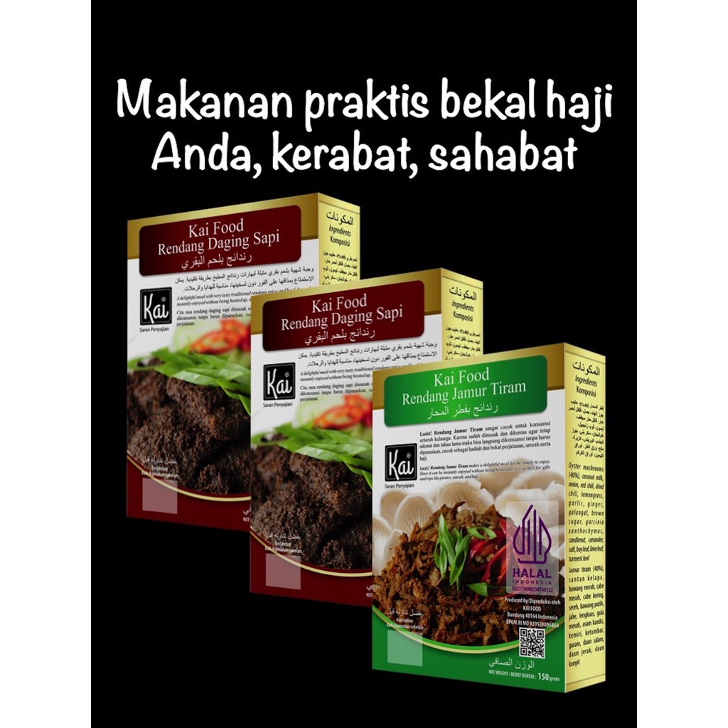 

Trio Hemat 1 RENDANG JAMUR TIRAM 2 RENDANG DAGING SAPI Kai Food 450g