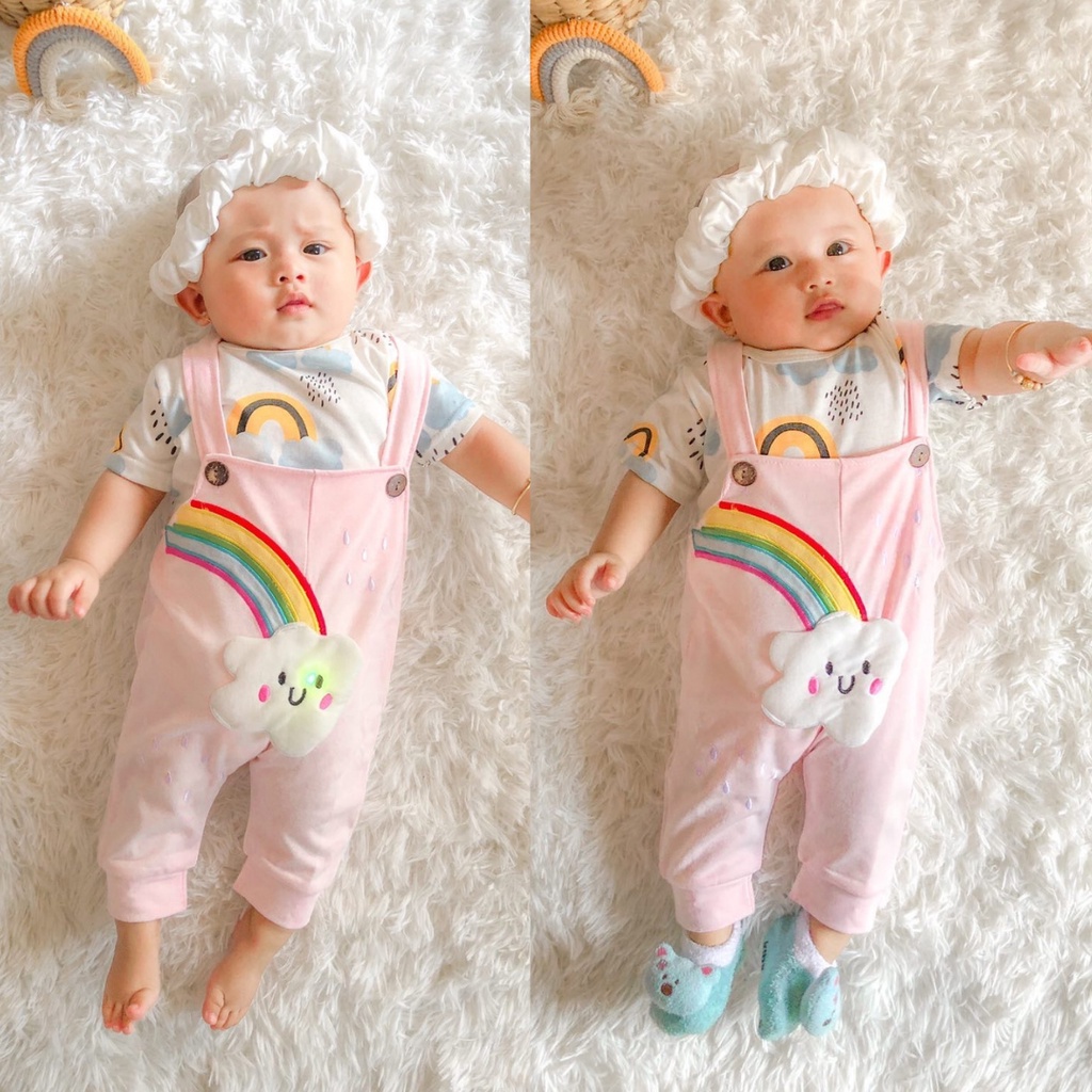 setelan anak perempuan fashion 0-12 bulan newborn SNI baju kodok overall anak 1-2 tahun LED cloud overall