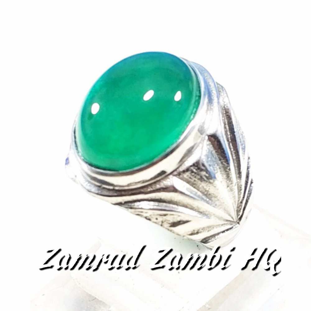 CINCIN BATU AKIK PERMATA ZAMRUD ZAMBIA HIGH QUALITY PREMIUM CLASS HIJAU LIKE BACAN