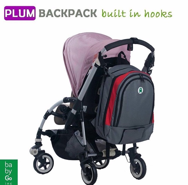 Babygoinc plum backpack - Grey Red