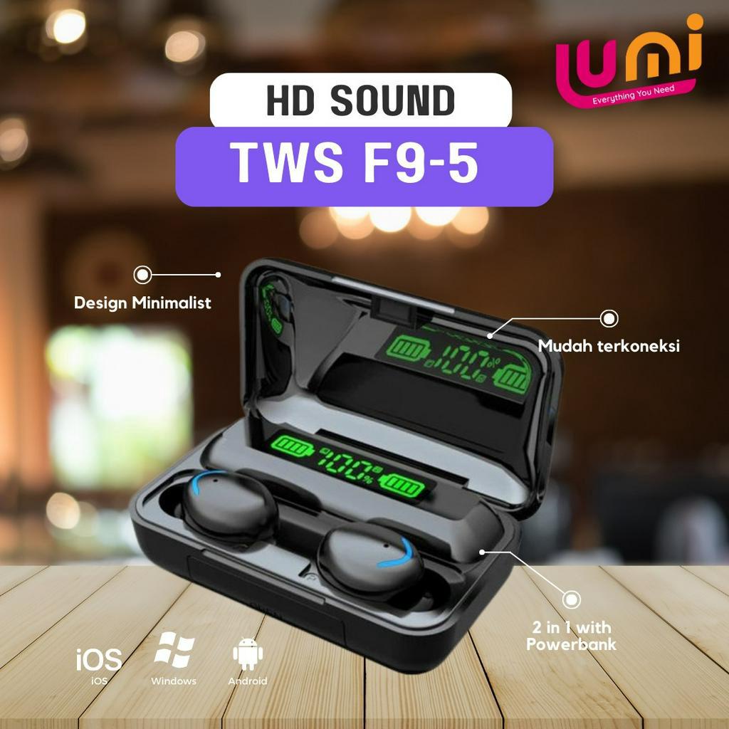 Headset TWS-F9 Earphone Bluetooth 5.0 HiFi Earphone wireless