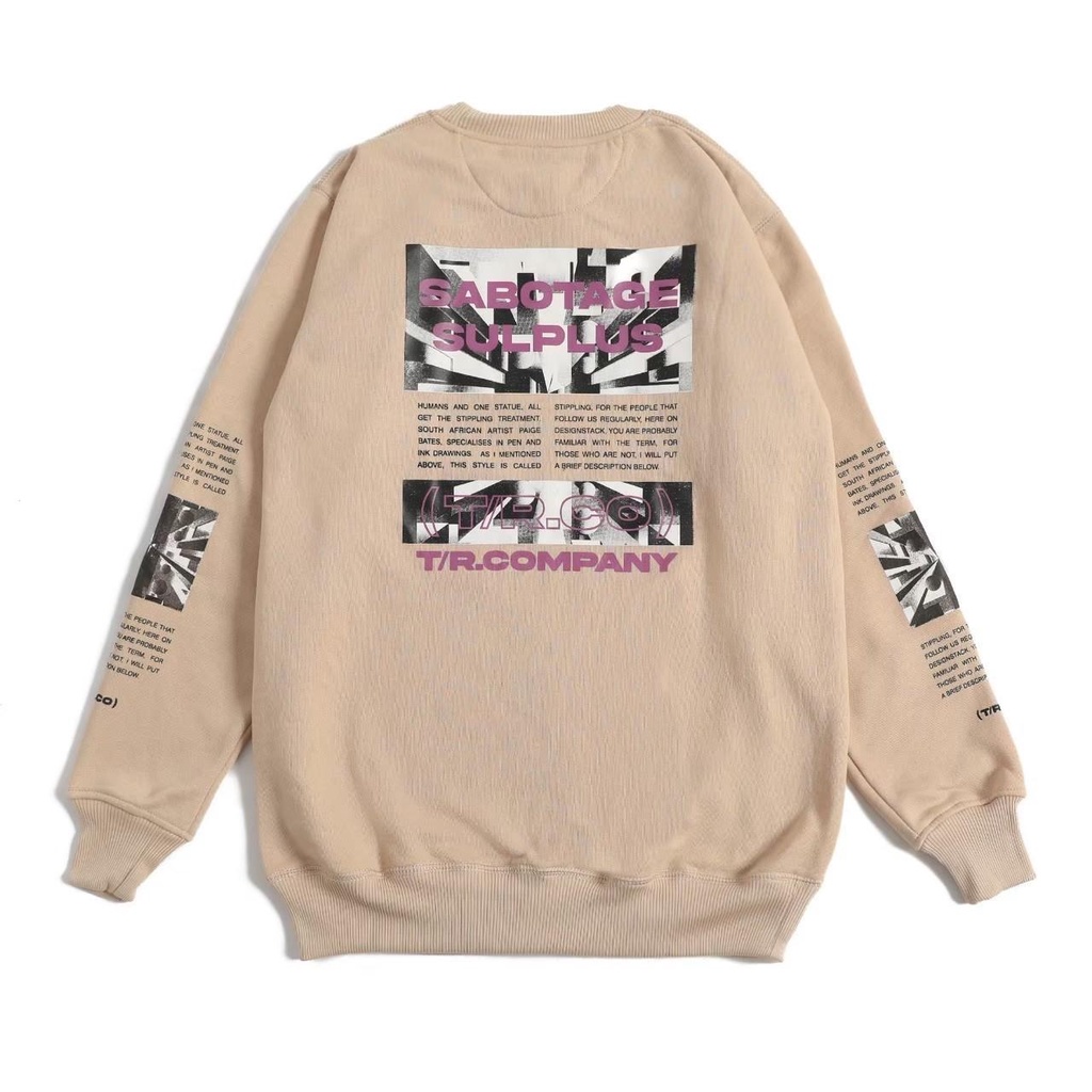 Sweater/Crewneck cream Motif Sabotage simple Unisex  ( Pria/Wanita ) Distro TR (100% Original Guarantee)