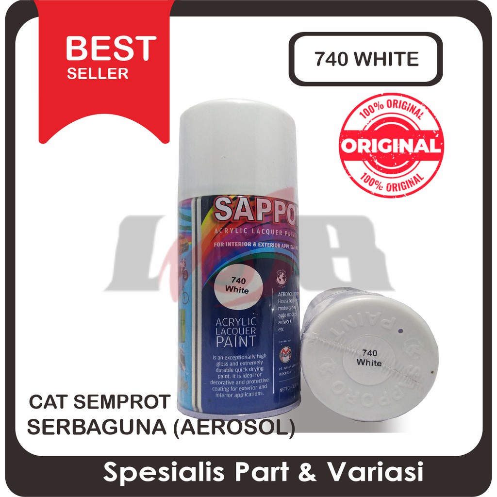 Sapporo 740 White Cat Semprot Saporo Paint Putih Standar