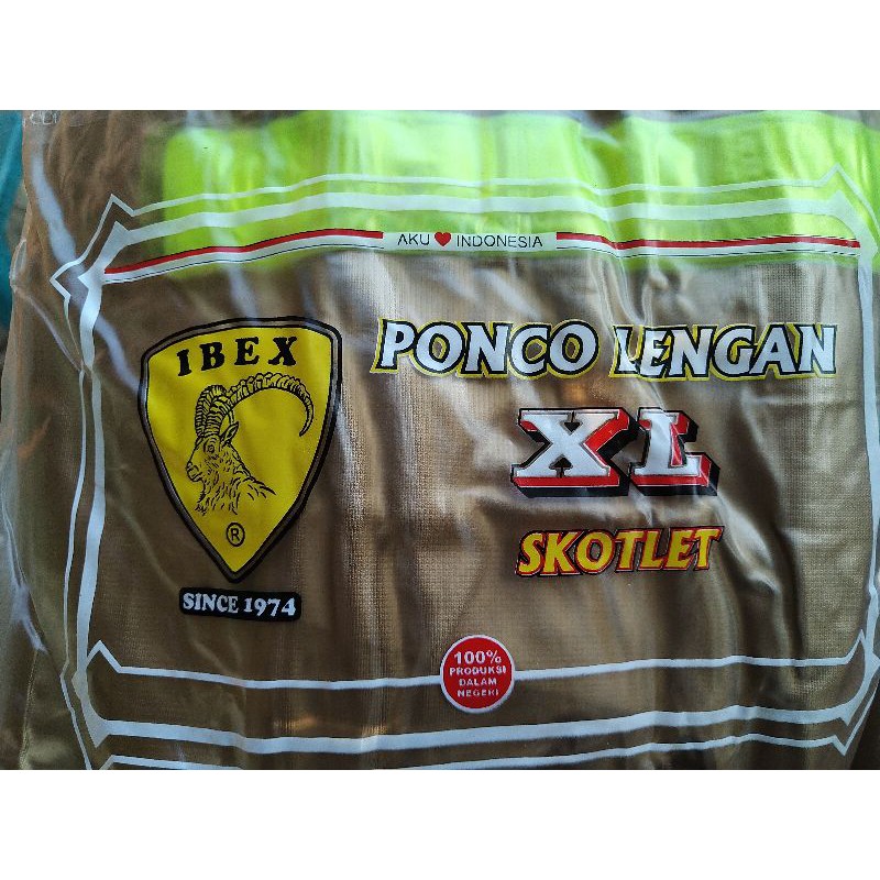 Jas Hujan XL Ponco Lengan XL TEBAL,KUAT, BESAR merk IBEX