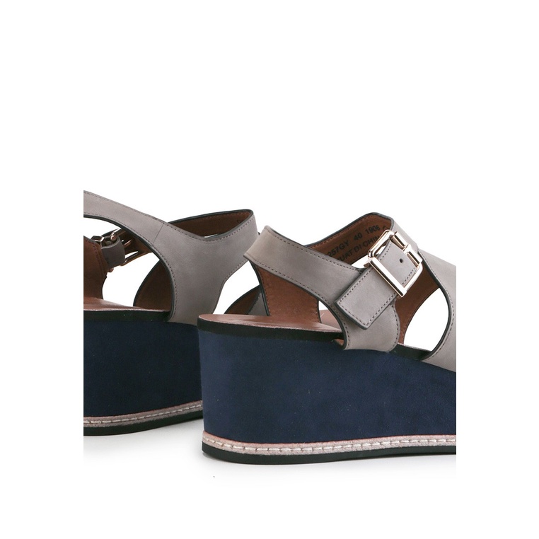 SANDAL WEDGES KULIT OBERMAIN WANITA ORIGINAL SLINGBACK ABU-ABU OW21