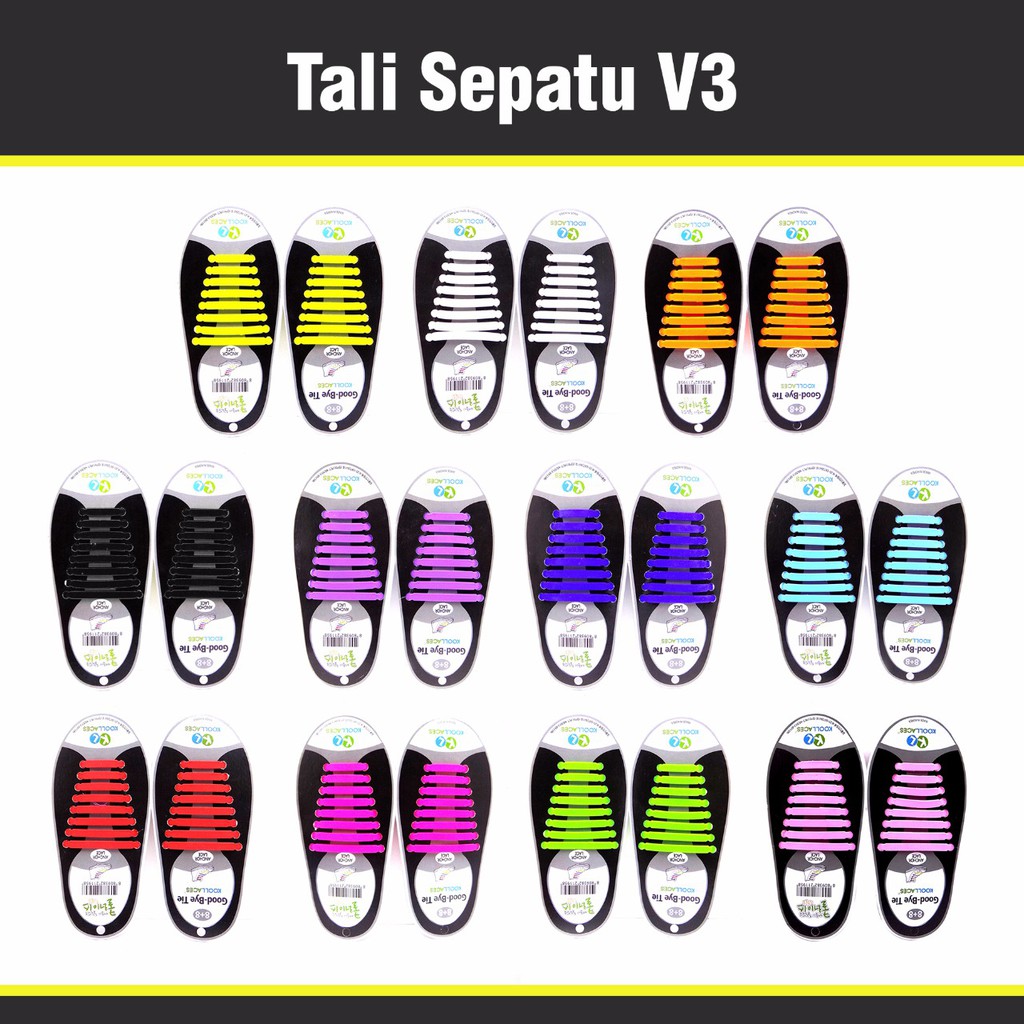 Tali Sepatu Silicon / Tali Sepatu Karet / Tali Sepatu New Versi ( V3 )