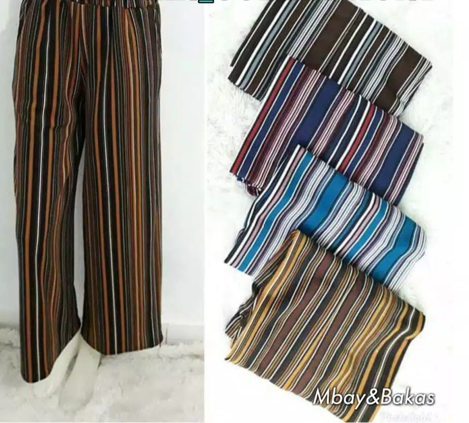 CELANA PANJANG WANITA KULOT PANJANG JUMBO WAFLE CREPE SALUR-KULOT PANJANG