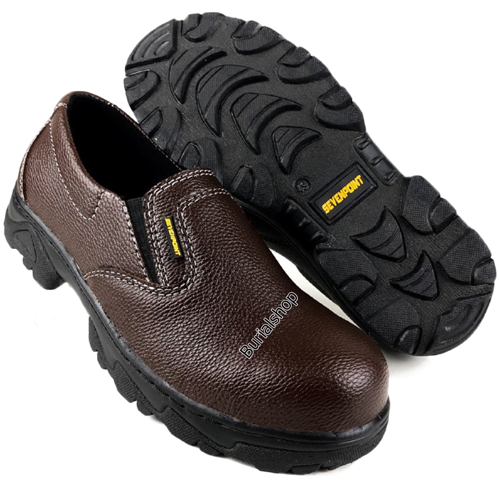 Sepatu Safety Slip On  Original Sevenpoint Septi Safty Sefty Kerja Ujung Besi Proyek Lapangan BS