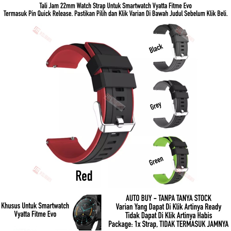 SSR Tali Jam 22mm Watch Strap Vyatta Fitme Evo - Rubber Silikon Sporty