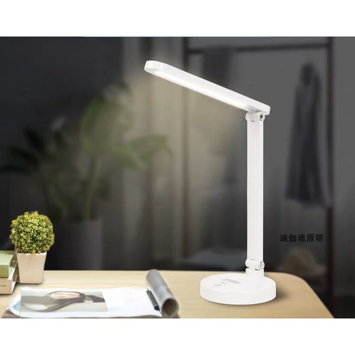 Lampu Meja Belajar Lipat 180 Derajat Desk Lamp LED Cahaya Warm White Kuning Putih 3 Sinar 1912 USB