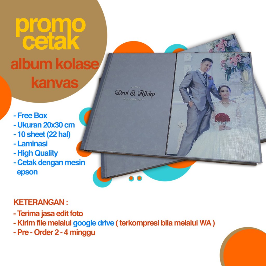 

Album Kolase Kanvas Premium 20X30 Wedding Keluarga Percetakan dll